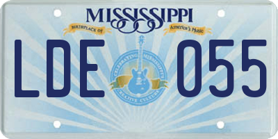 MS license plate LDE055