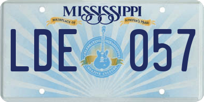 MS license plate LDE057