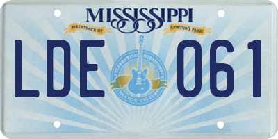 MS license plate LDE061
