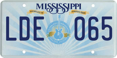 MS license plate LDE065