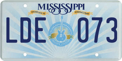 MS license plate LDE073