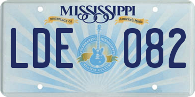 MS license plate LDE082