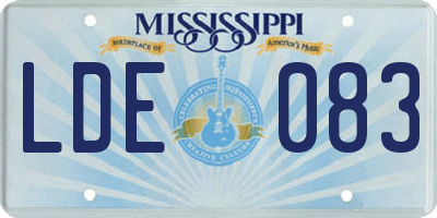 MS license plate LDE083