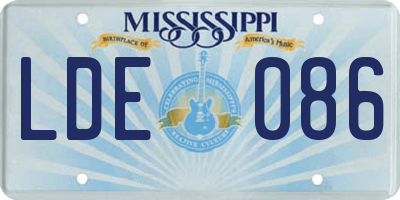 MS license plate LDE086