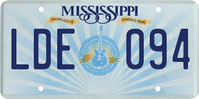 MS license plate LDE094