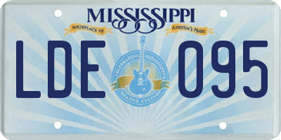 MS license plate LDE095