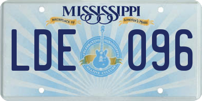 MS license plate LDE096