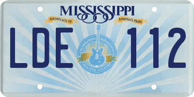 MS license plate LDE112