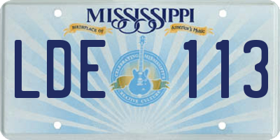 MS license plate LDE113