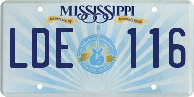 MS license plate LDE116
