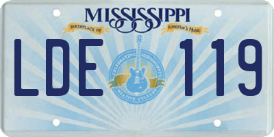 MS license plate LDE119