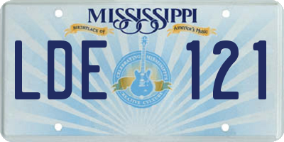 MS license plate LDE121