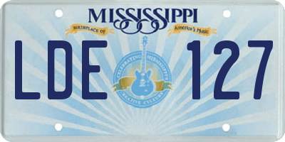MS license plate LDE127