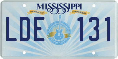 MS license plate LDE131