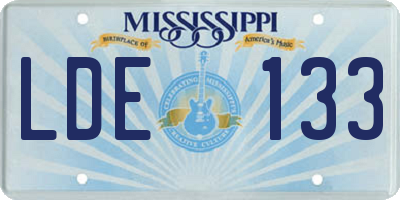 MS license plate LDE133