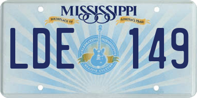 MS license plate LDE149