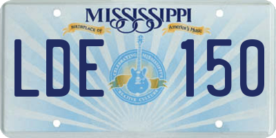 MS license plate LDE150
