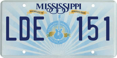MS license plate LDE151