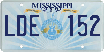 MS license plate LDE152
