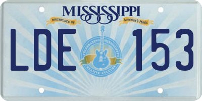 MS license plate LDE153