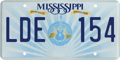 MS license plate LDE154