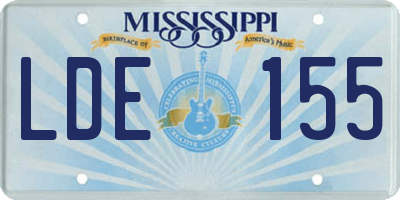 MS license plate LDE155