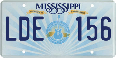 MS license plate LDE156