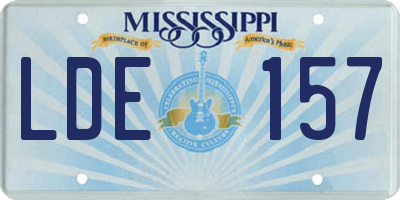 MS license plate LDE157
