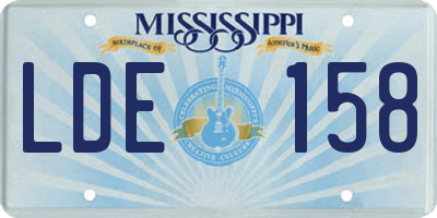 MS license plate LDE158