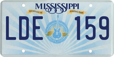 MS license plate LDE159