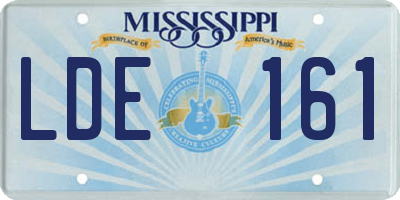 MS license plate LDE161