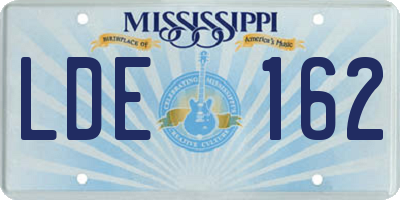 MS license plate LDE162
