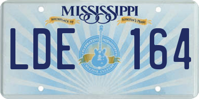 MS license plate LDE164