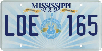 MS license plate LDE165