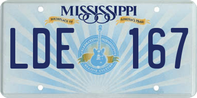 MS license plate LDE167