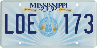 MS license plate LDE173