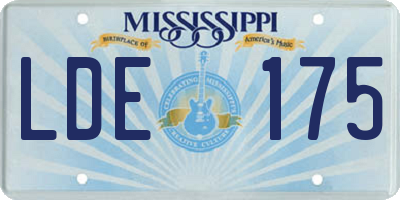 MS license plate LDE175