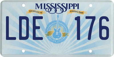 MS license plate LDE176