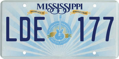 MS license plate LDE177
