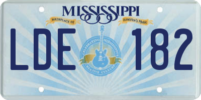 MS license plate LDE182