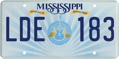 MS license plate LDE183