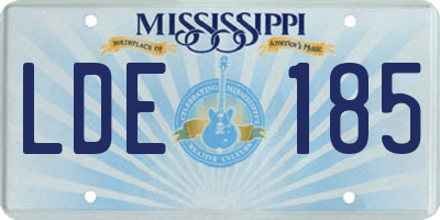 MS license plate LDE185