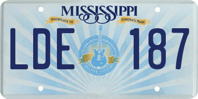 MS license plate LDE187