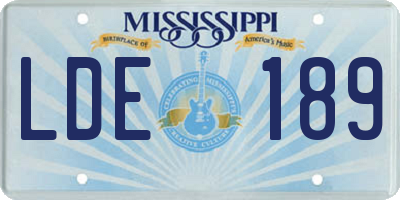 MS license plate LDE189