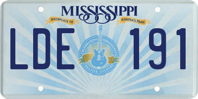 MS license plate LDE191