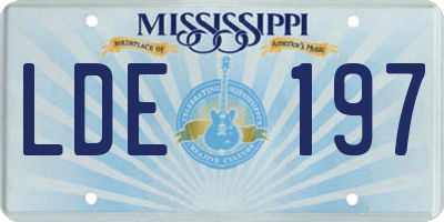 MS license plate LDE197