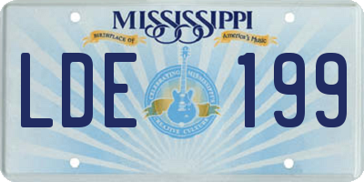 MS license plate LDE199