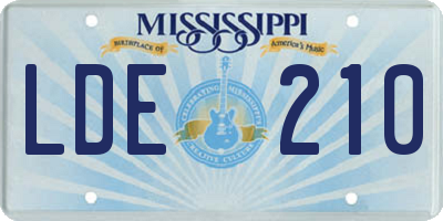 MS license plate LDE210