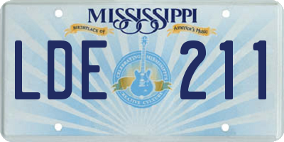 MS license plate LDE211