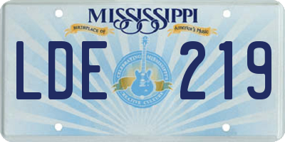 MS license plate LDE219